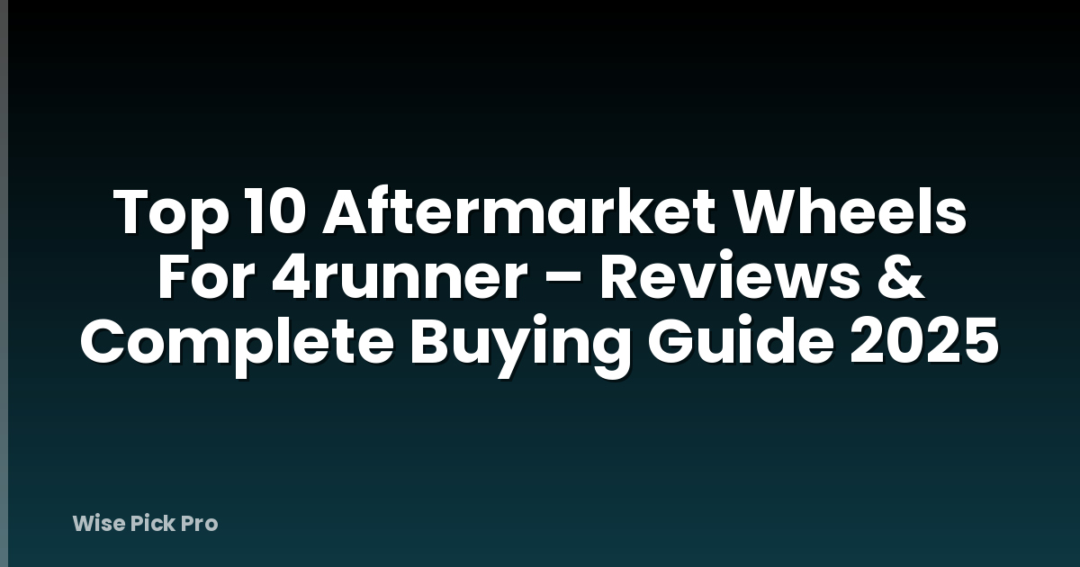 Top 10 Aftermarket Wheels For 4runner – Reviews & Complete Buying Guide 2025