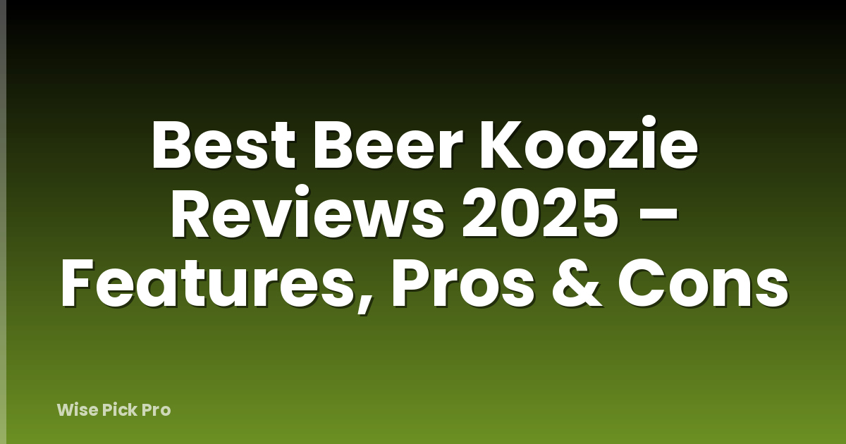Best Beer Koozie Reviews 2025 – Features, Pros & Cons