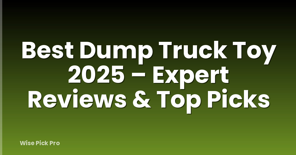 Best Dump Truck Toy 2025 – Expert Reviews & Top Picks