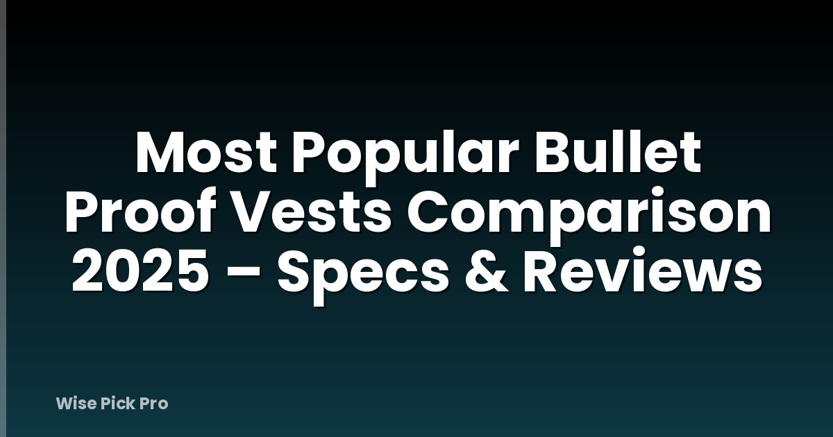 Most Popular Bullet Proof Vests Comparison 2025 – Specs & Reviews