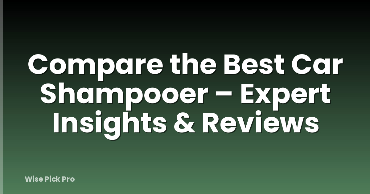 Compare the Best Car Shampooer – Expert Insights & Reviews