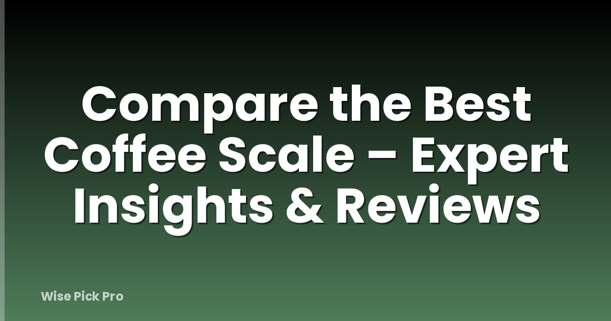 Compare the Best Coffee Scale – Expert Insights & Reviews