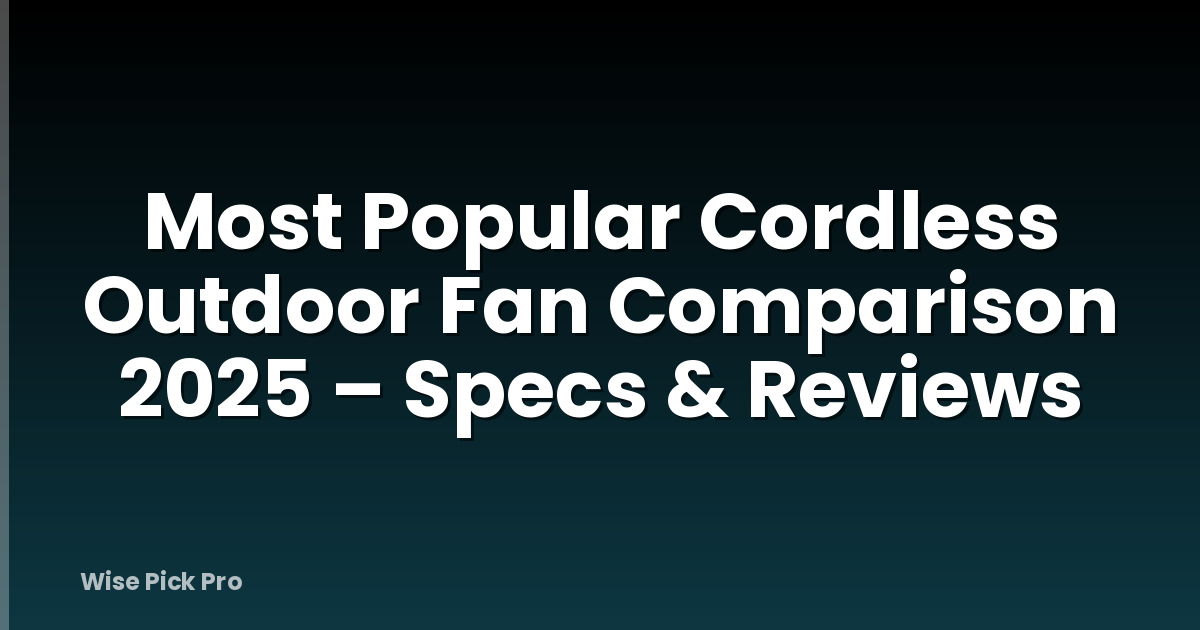 Most Popular Cordless Outdoor Fan Comparison 2025 – Specs & Reviews