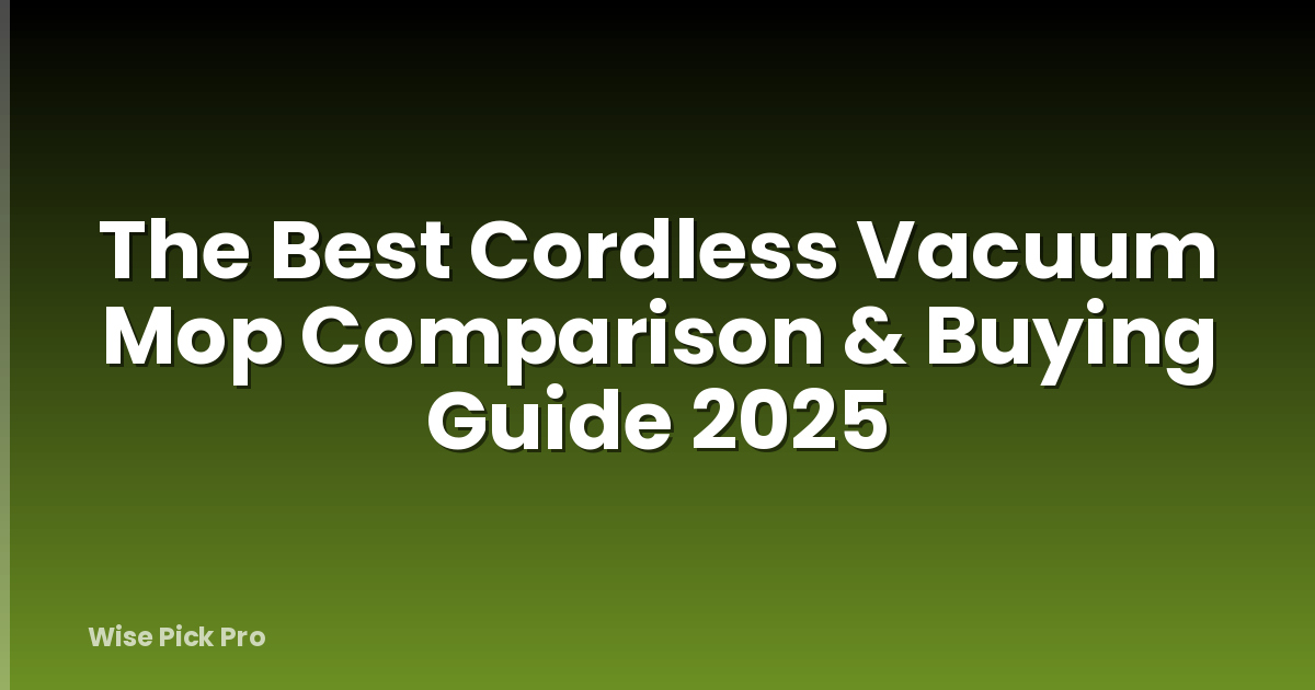 The Best Cordless Vacuum Mop Comparison & Buying Guide 2025