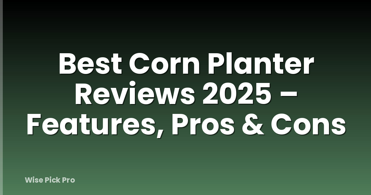 Best Corn Planter Reviews 2025 – Features, Pros & Cons