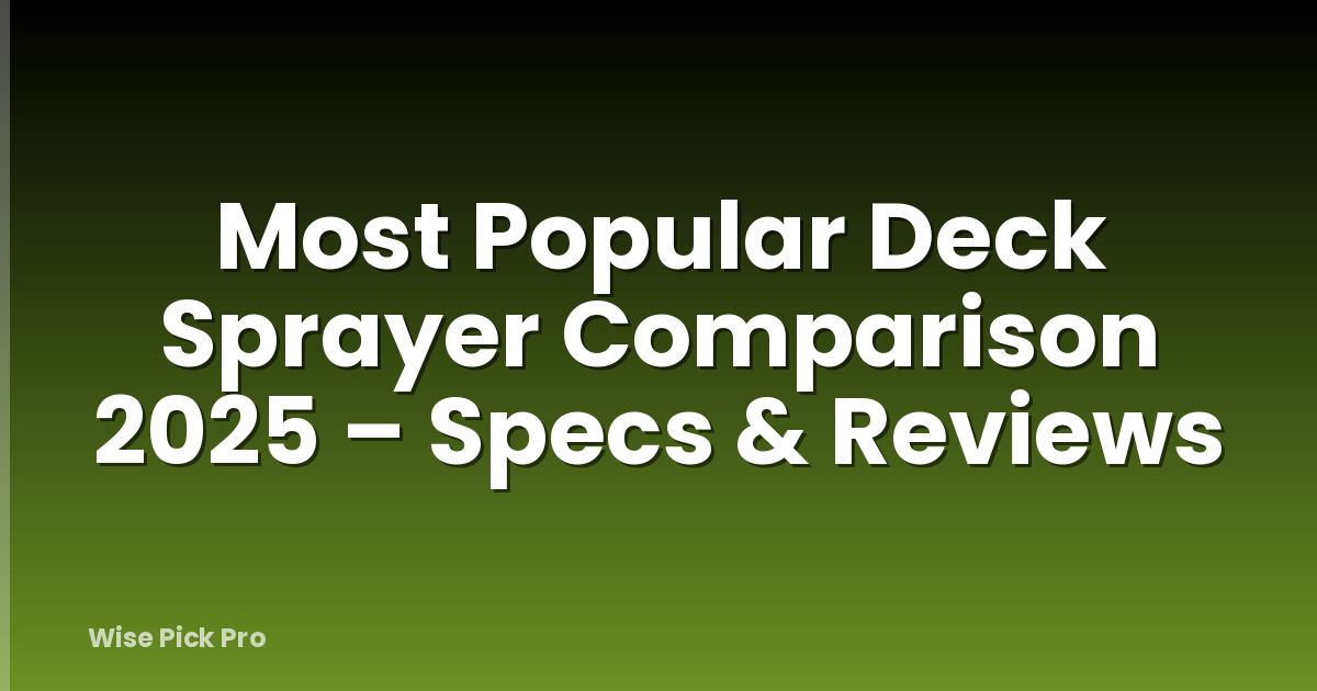 Most Popular Deck Sprayer Comparison 2025 – Specs & Reviews