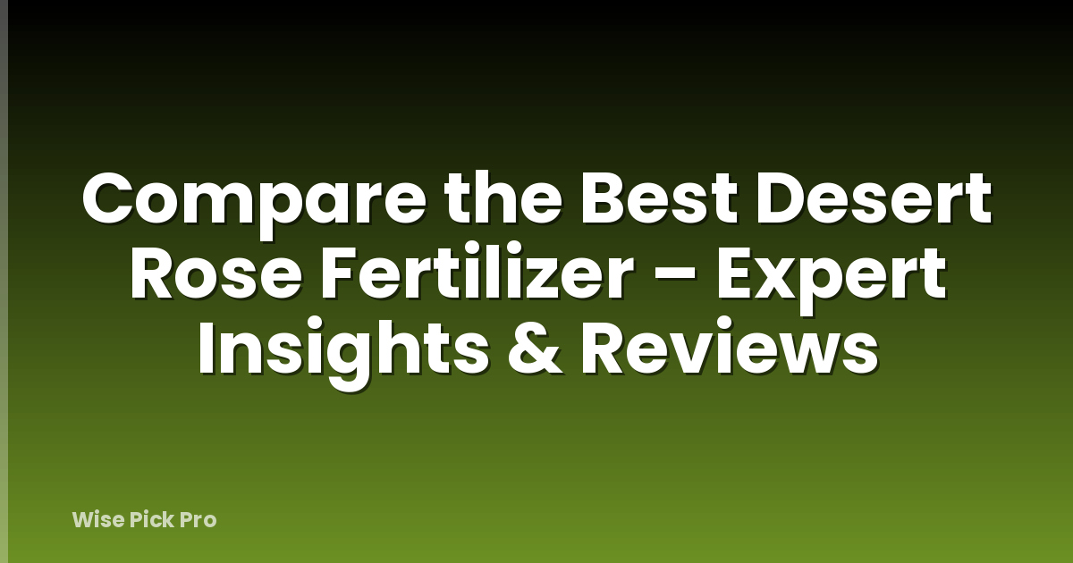 Compare the Best Desert Rose Fertilizer – Expert Insights & Reviews