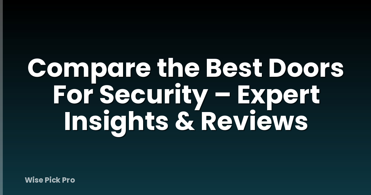 Compare the Best Doors For Security – Expert Insights & Reviews
