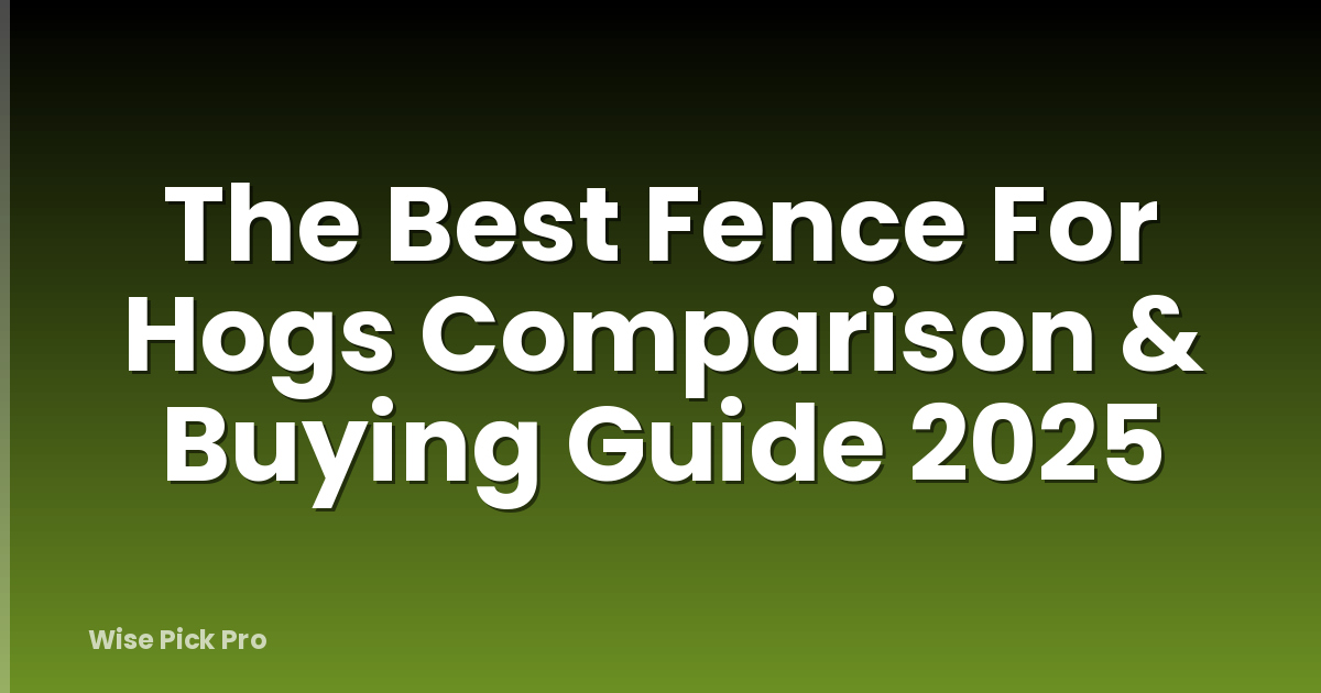 The Best Fence For Hogs Comparison & Buying Guide 2025