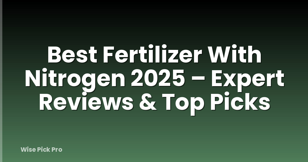 Best Fertilizer With Nitrogen 2025 – Expert Reviews & Top Picks