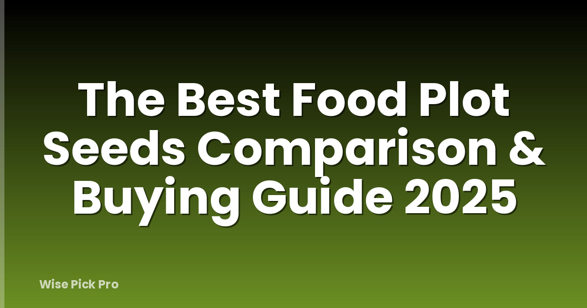 The Best Food Plot Seeds Comparison & Buying Guide 2025
