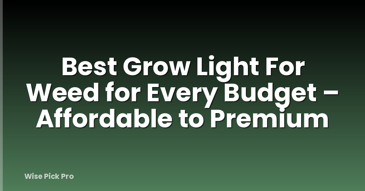 Best Grow Light For Weed for Every Budget – Affordable to Premium