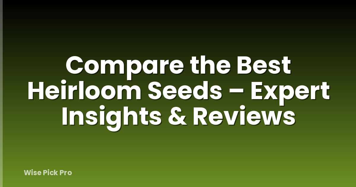 Compare the Best Heirloom Seeds – Expert Insights & Reviews