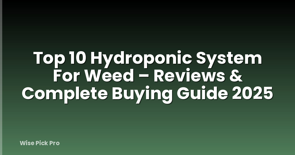 Top 10 Hydroponic System For Weed – Reviews & Complete Buying Guide 2025