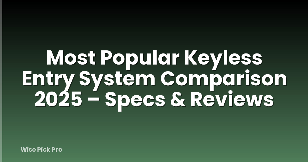 Most Popular Keyless Entry System Comparison 2025 – Specs & Reviews