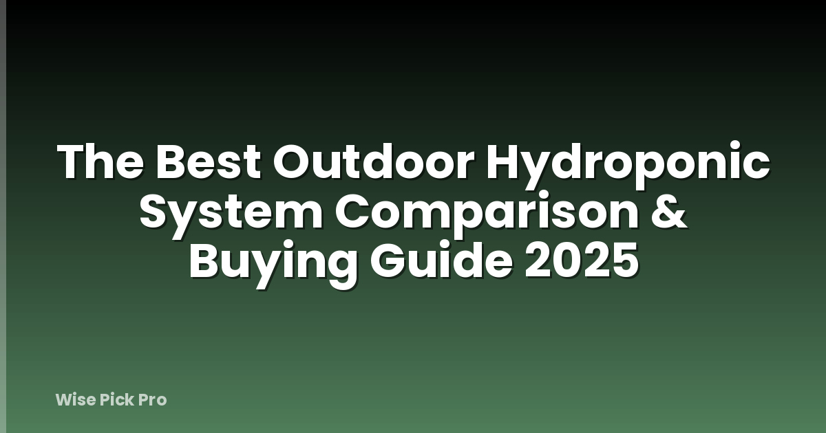 The Best Outdoor Hydroponic System Comparison & Buying Guide 2025