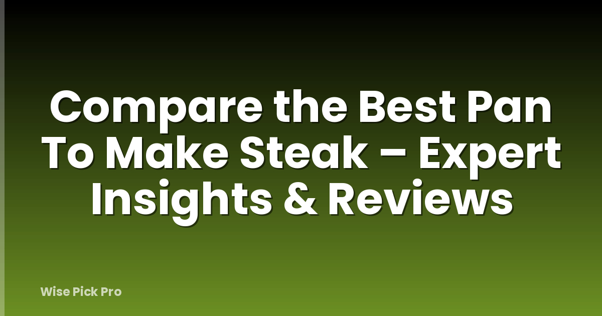 Compare the Best Pan To Make Steak – Expert Insights & Reviews