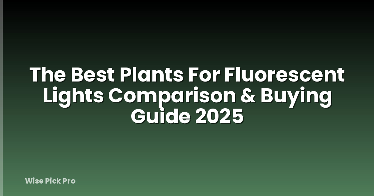The Best Plants For Fluorescent Lights Comparison & Buying Guide 2025