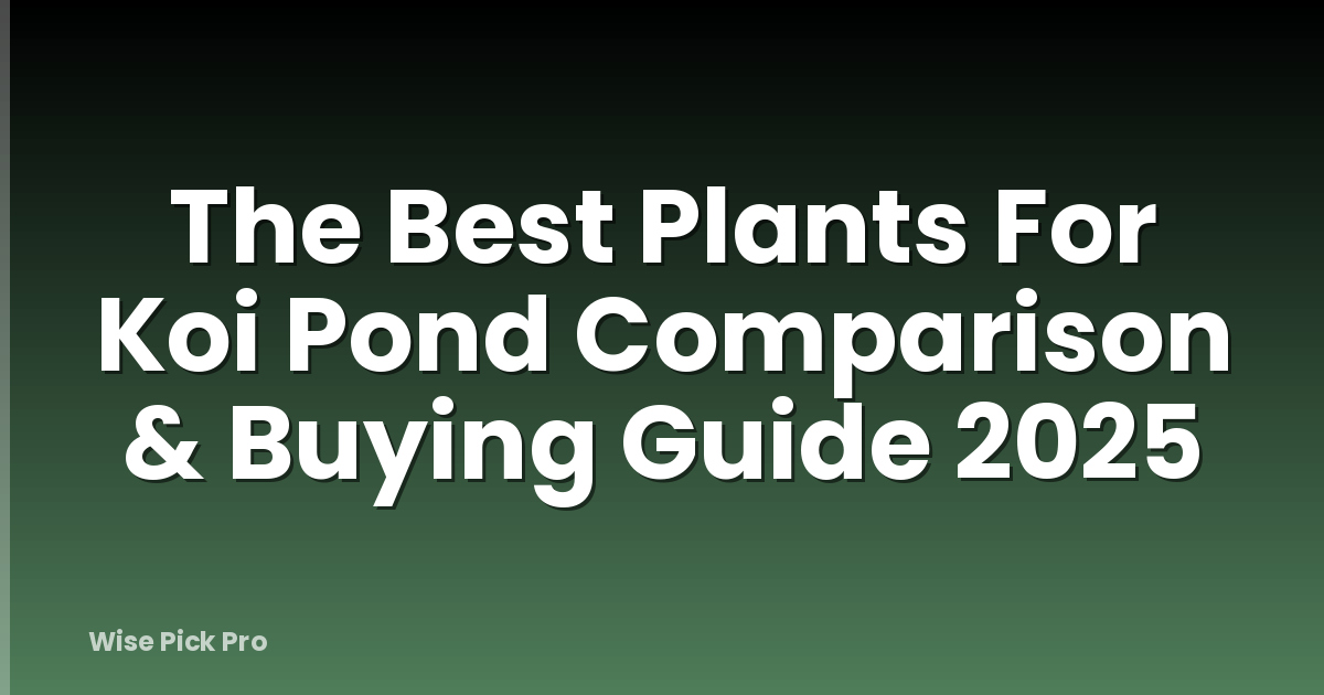 The Best Plants For Koi Pond Comparison & Buying Guide 2025