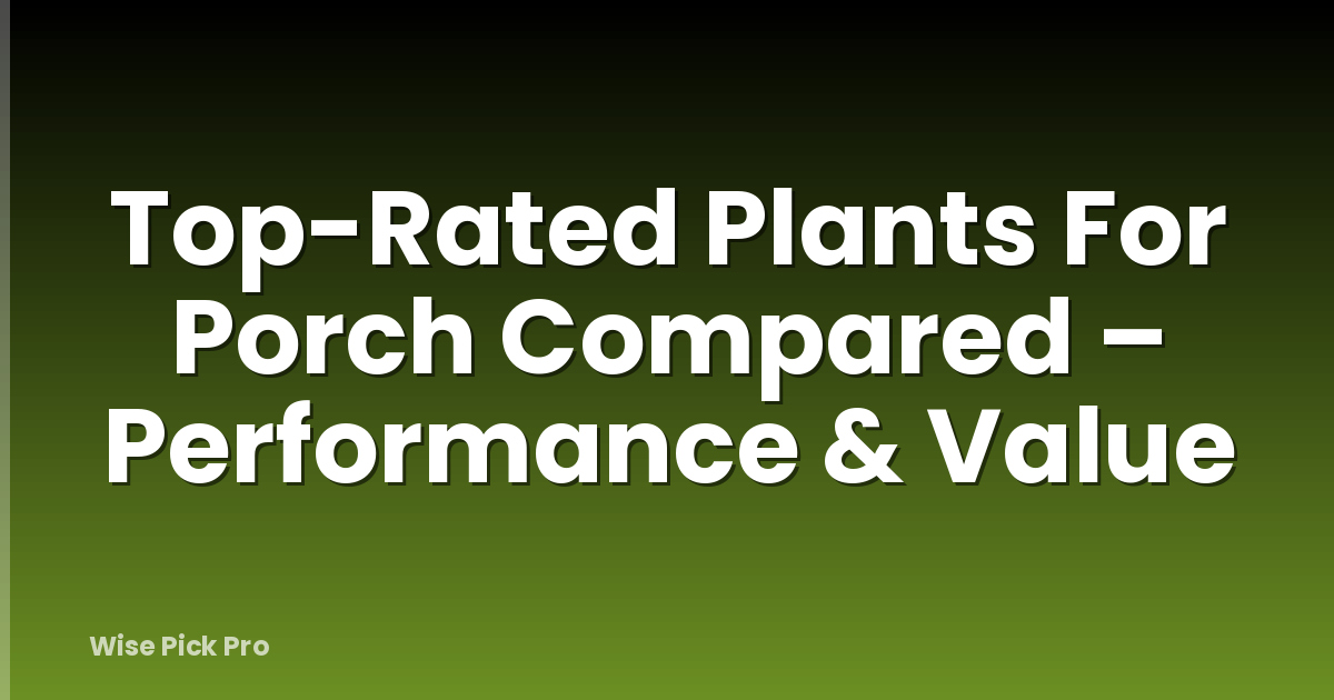Top-Rated Plants For Porch Compared – Performance & Value