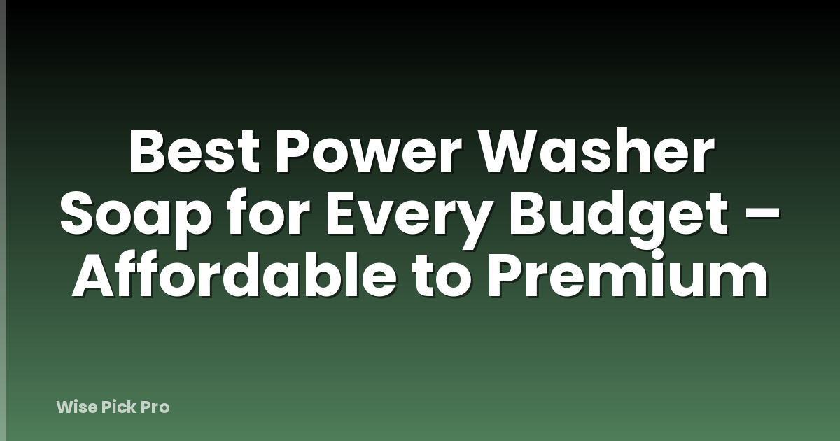 Best Power Washer Soap for Every Budget – Affordable to Premium