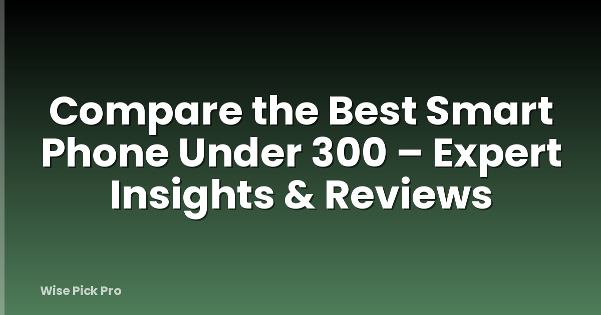 Compare the Best Smart Phone Under 300 – Expert Insights & Reviews