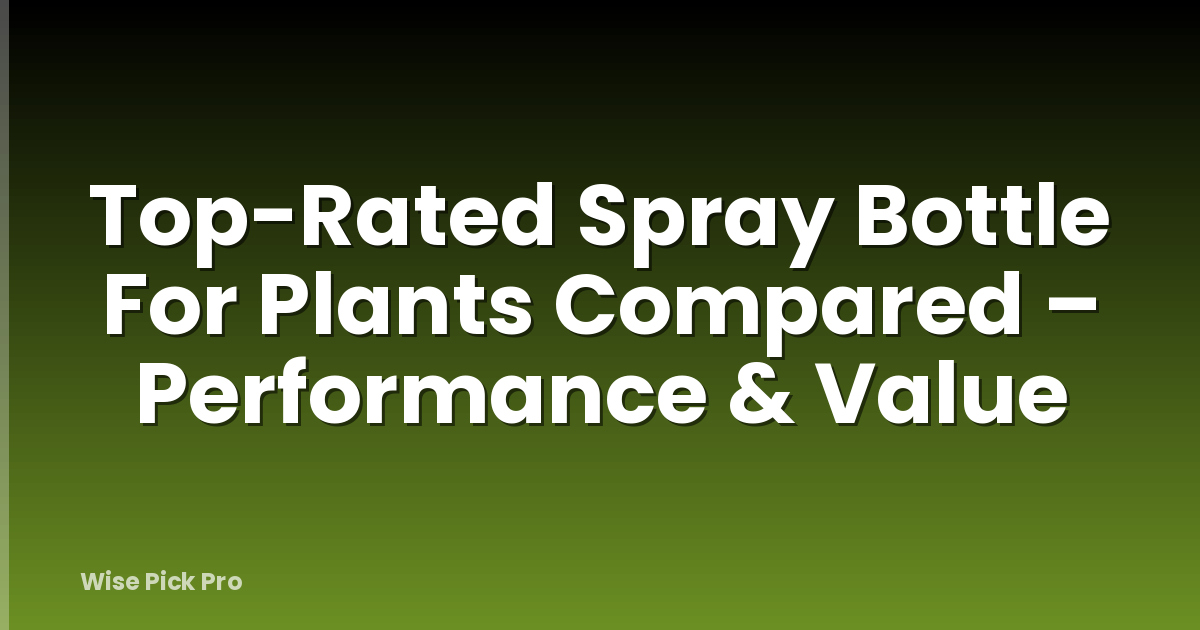 Top-Rated Spray Bottle For Plants Compared – Performance & Value