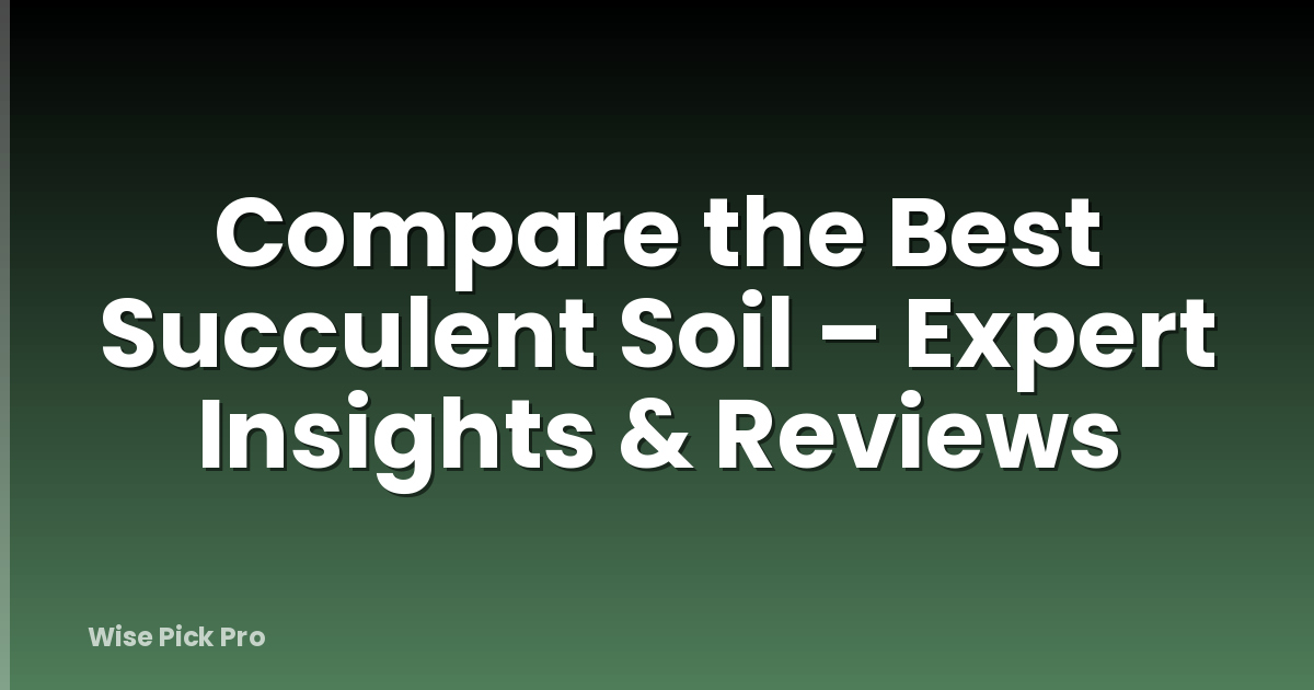 Compare the Best Succulent Soil – Expert Insights & Reviews