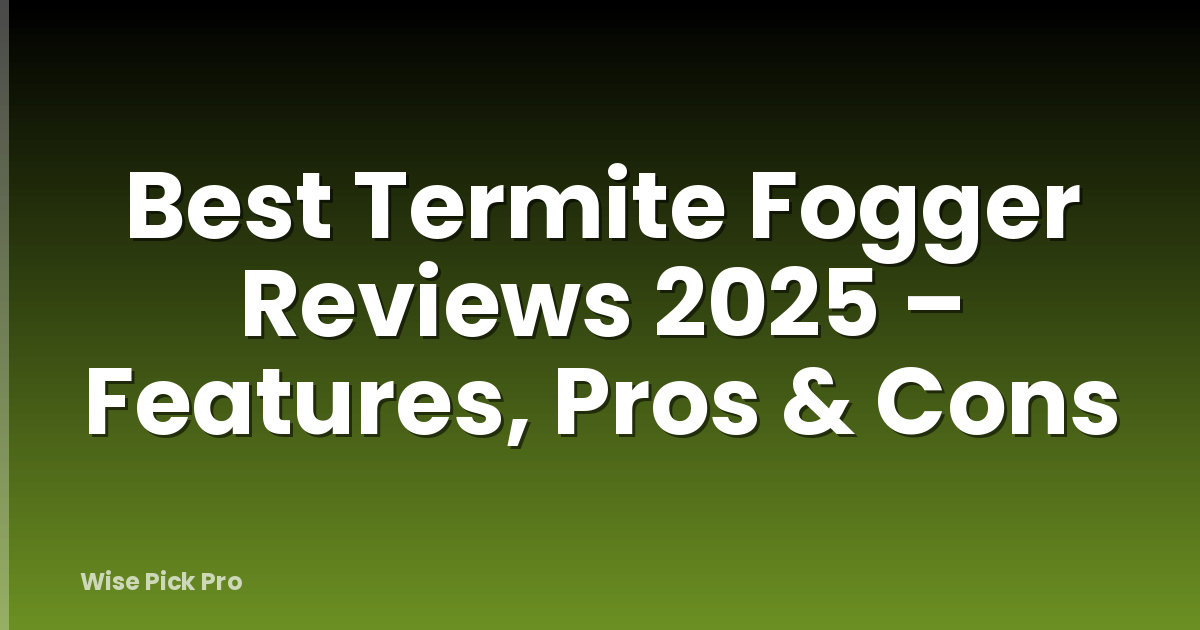 Best Termite Fogger Reviews 2025 – Features, Pros & Cons