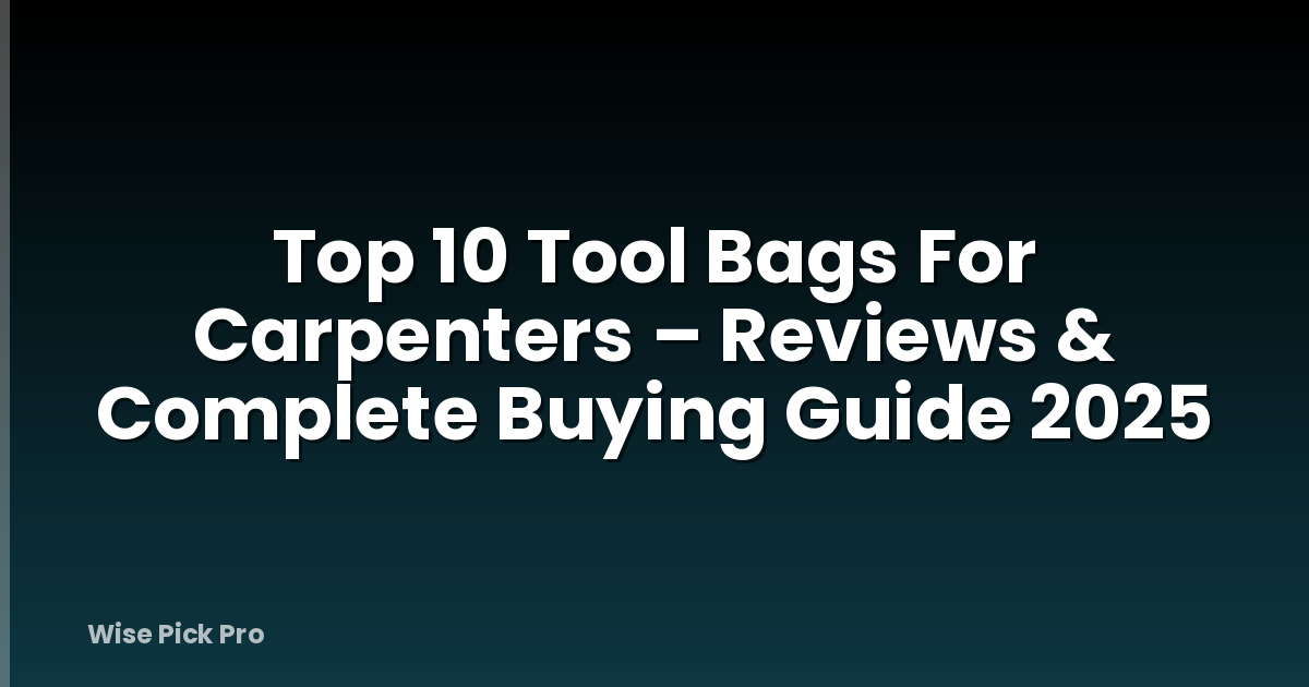 Top 10 Tool Bags For Carpenters – Reviews & Complete Buying Guide 2025