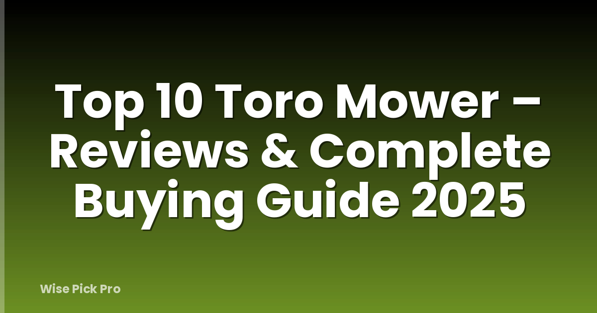 Top 10 Toro Mower – Reviews & Complete Buying Guide 2025