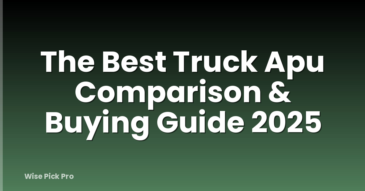 The Best Truck Apu Comparison & Buying Guide 2025