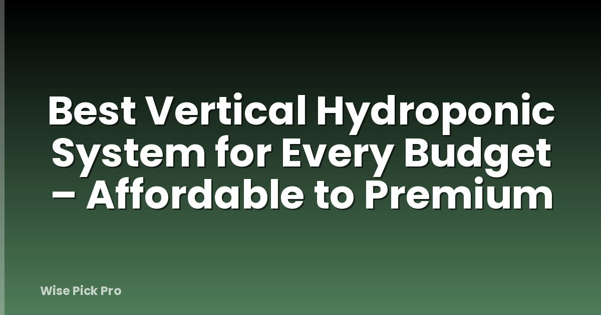 Best Vertical Hydroponic System for Every Budget – Affordable to Premium