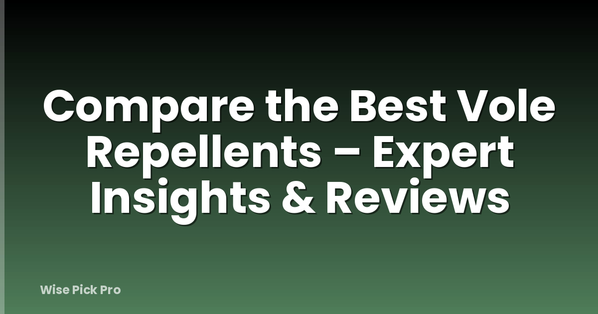 Compare the Best Vole Repellents – Expert Insights & Reviews