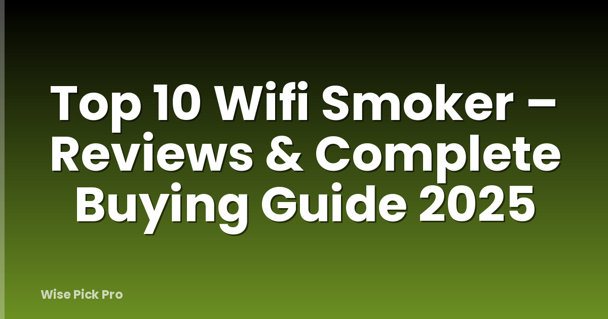 Top 10 Wifi Smoker – Reviews & Complete Buying Guide 2025