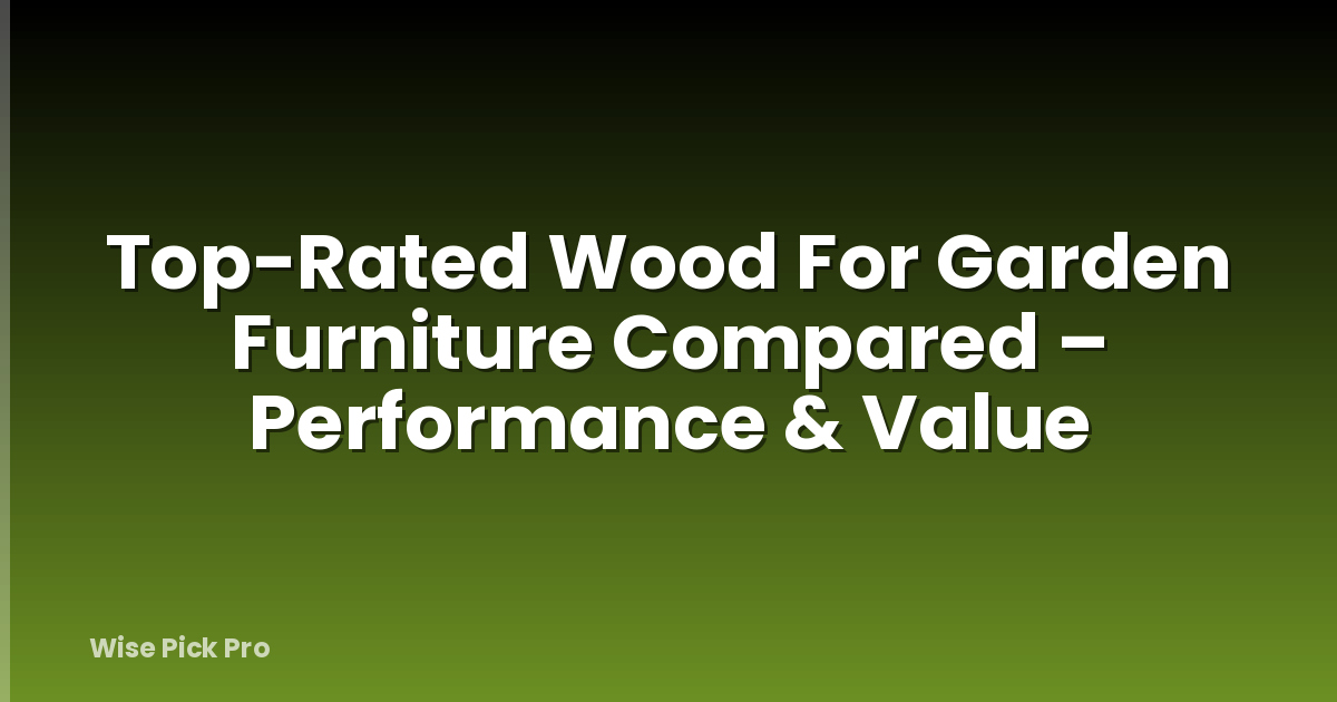 Top-Rated Wood For Garden Furniture Compared – Performance & Value