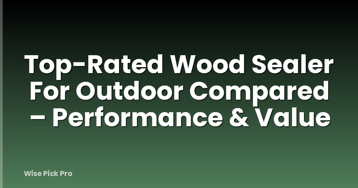Top-Rated Wood Sealer For Outdoor Compared – Performance & Value